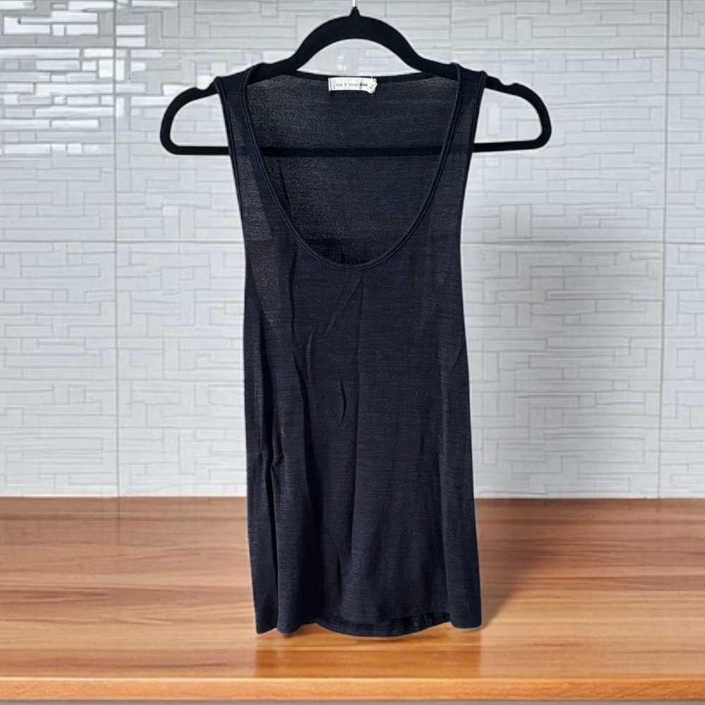 Rag & Bone navy Sleeveless twist back Tank Top sz M